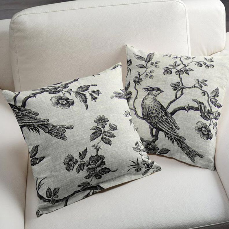 Lin de décoration Oiseaux – noir,  image number 5