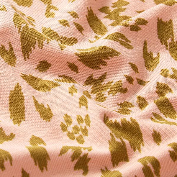 Jersey modal Tencel™ Impression Animal | by Poppy – rose/ocre – Échantillon, image number 2
