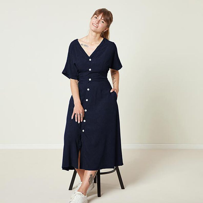 Mélange viscose lin Uni – bleu marine, image number 6