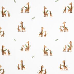 GOTS Jersey coton Famille de girafe Impression numérique | Poppy Fabrics – blanc/marron clair,  GOTS Jersey coton Famille de girafe Impression numérique | Poppy Fabrics – blanc/marron clair,