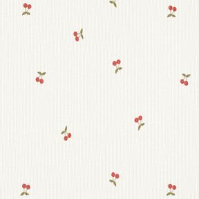 Jersey côtelé Petites cerises – écru, 