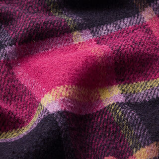 Tissu pour manteau Carreaux colorés – noir/baies, 