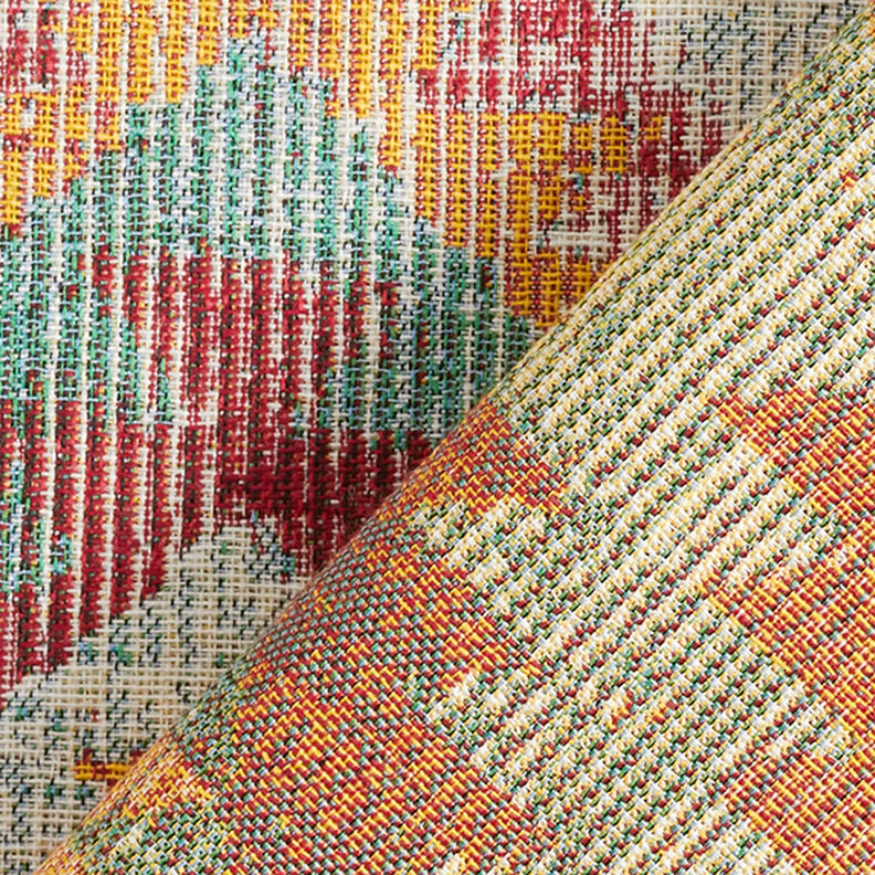 Tissu de décoration Gobelin Losanges Ethno – turquoise clair/beige clair,  image number 4