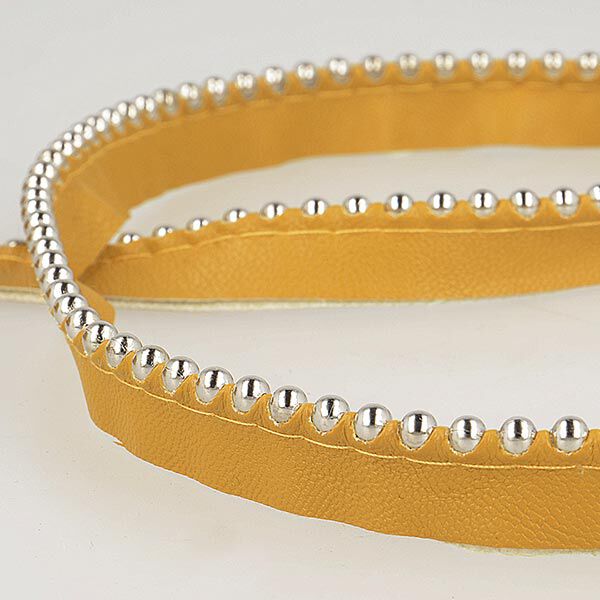 Passepoil avec perles de métal  [ Largeur : 13 mm ] – terre cuite,  image number 1