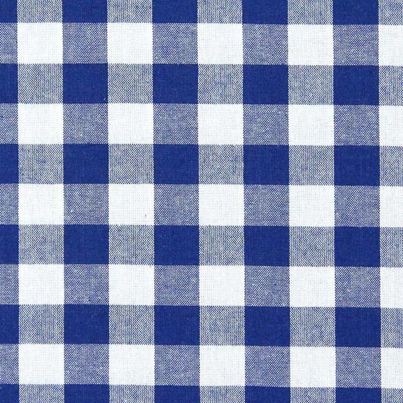 Tissu en coton Vichy à carreaux 1,7 cm – bleu roi/blanc,  image number 1