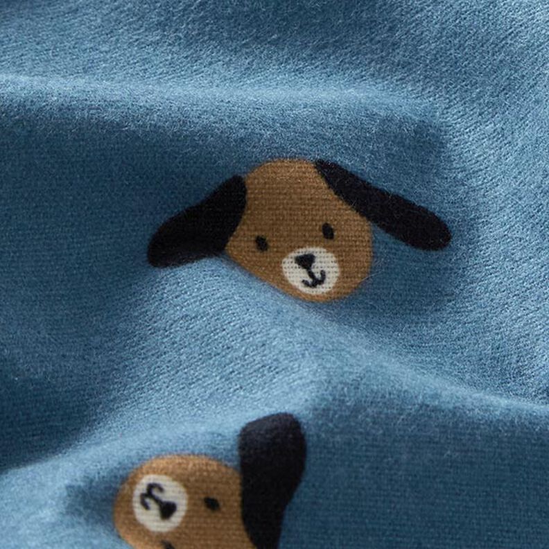 Flanelle coton Têtes de chiens – bleu jean,  image number 2