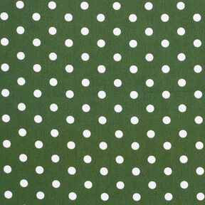 Popeline coton Grands pois – vert foncé/blanc, 