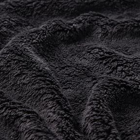 Fourrure synthétique Tissu peluche uni – noir, 