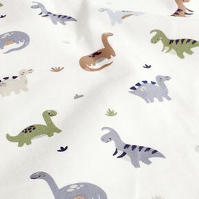 Jersey coton Dinosaures joyeux – ivoire/roseau, 