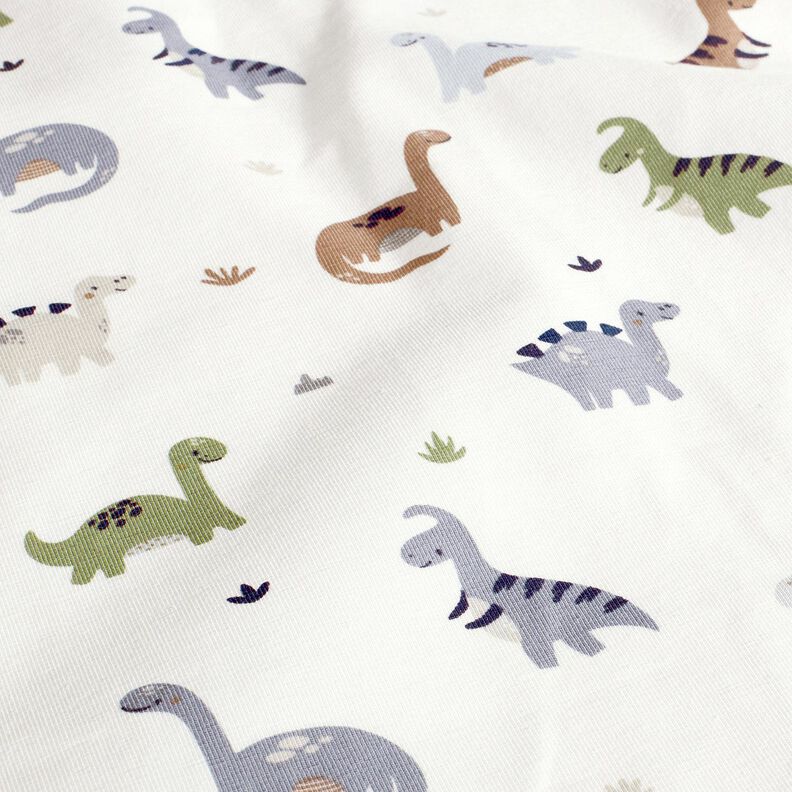 Jersey coton Dinosaures joyeux – ivoire/roseau,  image number 2