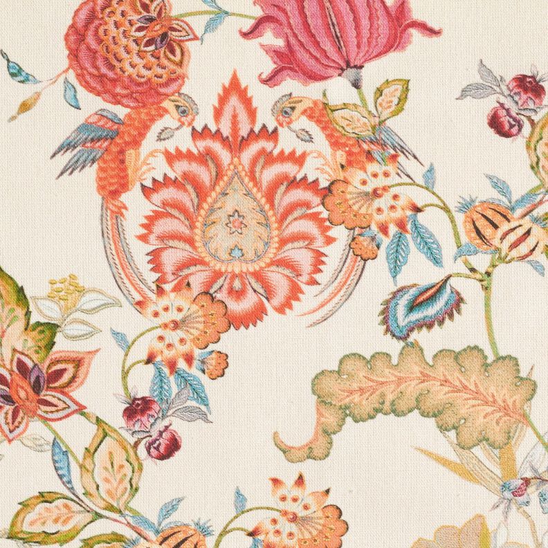 Tissu de décoration Canvas Dahlias abstraits – crème/mauve, image number 5