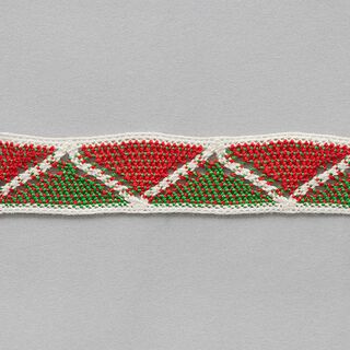 Bande de coton Ibiza [ 22 mm ] – écru/rouge vif, 
