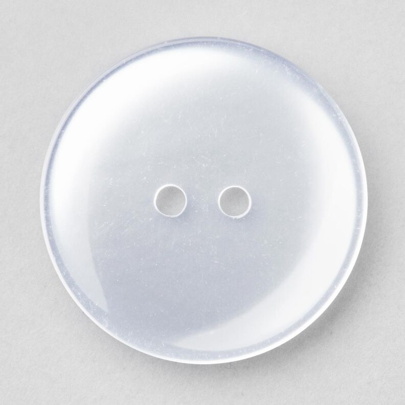Bouton 2 trous brillant [Ø 25 mm] – blanc,  image number 1