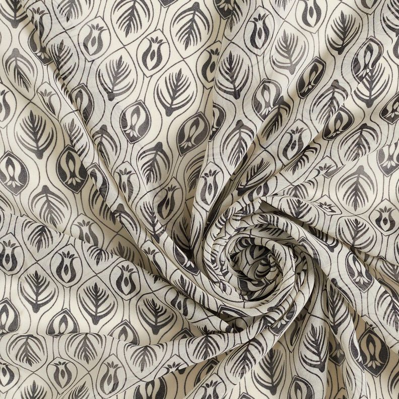 Chiffon motif art déco – noir/blanc, image number 3