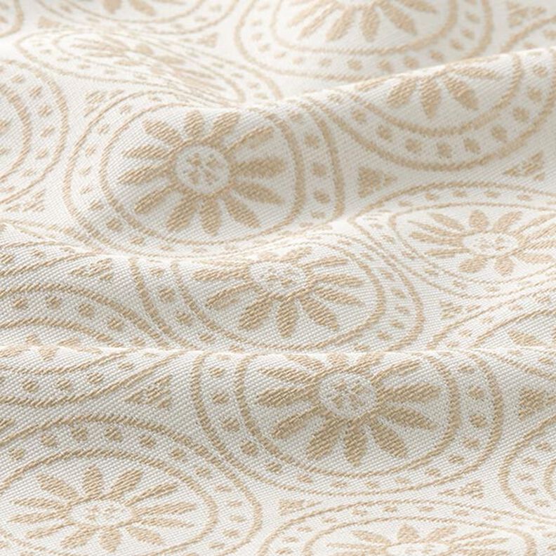Tissu d'extérieur Jacquard Ornements cercle – beige/écru,  image number 2