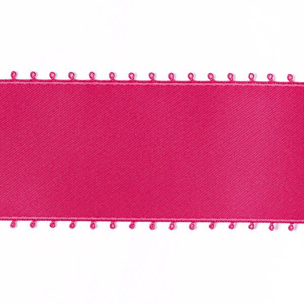 Bande de satin Bordure picot - rose vif, image number 1