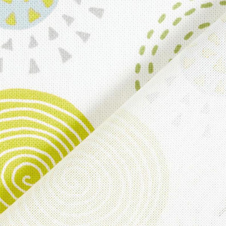 Tissu de décoration Semi-panama cercles peints – vert pomme/blanc,  image number 4