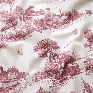 Tissu de décoration Semi-panama Berger – rouge bordeaux/écru, 