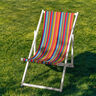 Extérieur Tissu pour chaise longue Rayures verticales 44 cm – rose intense/bleu,  thumbnail number 4
