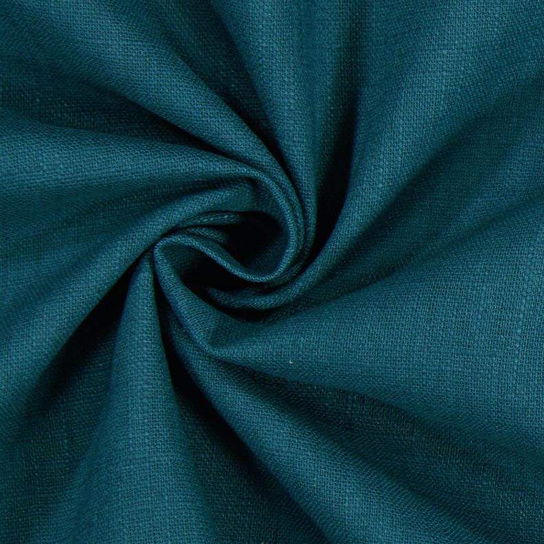 Tissu de lin en ramie mélangée medium – pétrole,  image number 3