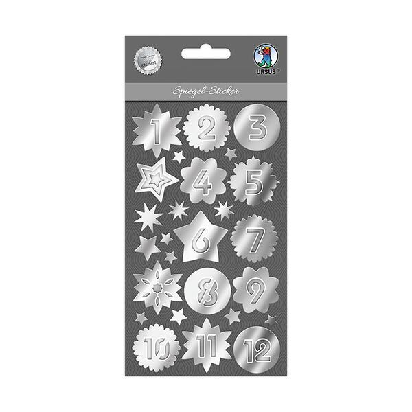 Autocollant miroir chiffres de l'Avent [ 24 Pièces ] – argent,  image number 2