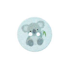 Bouton polyester 2 trous Recycling Koala [Ø18 mm] – bleu bébé, 