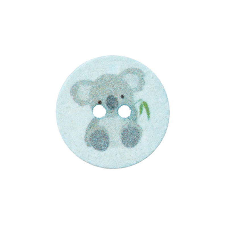 Bouton polyester 2 trous Recycling Koala [Ø18 mm] – bleu bébé,  image number 1