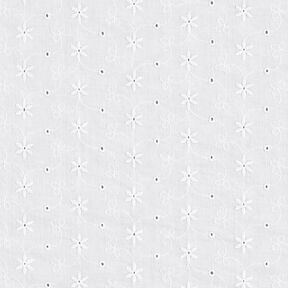 Batiste de coton Dentelle brodée Vrilles de fleurs – blanc, 