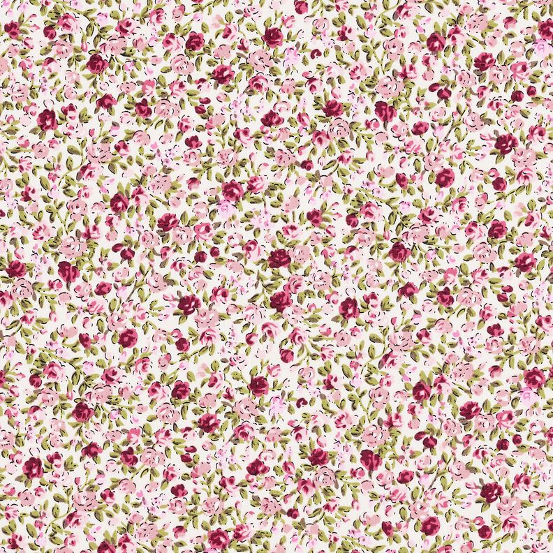 Popeline coton Mer de roses – ivoire/rose clair, image number 1
