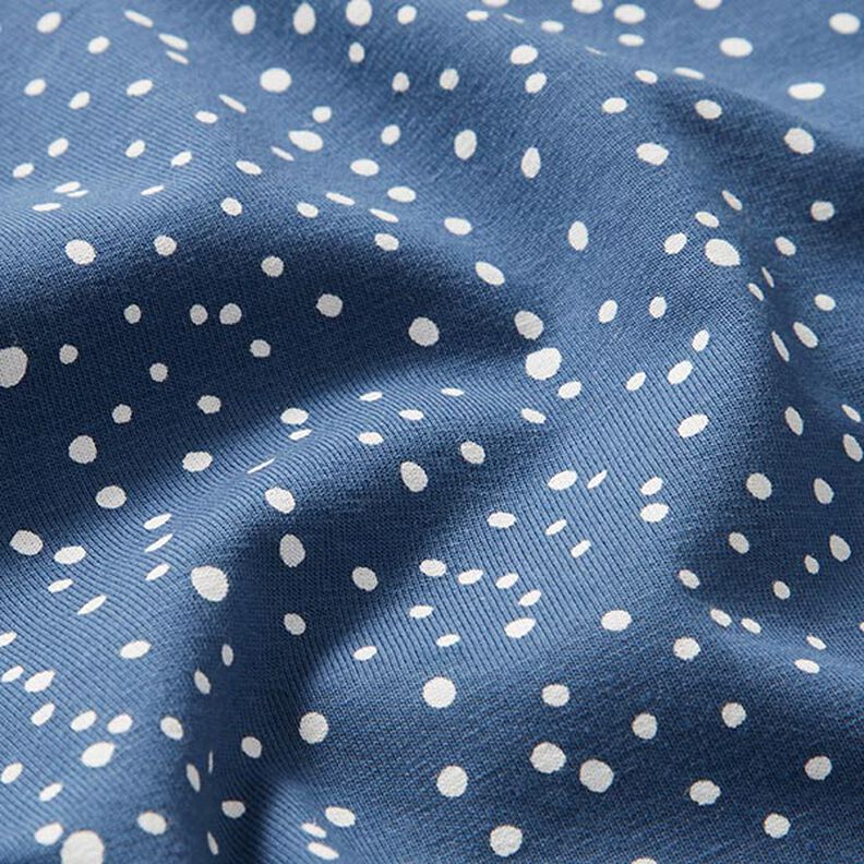 Jersey de coton Pois irréguliers – bleu jean,  image number 2