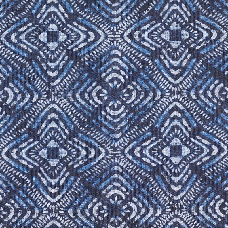 Tissu de décoration Canvas Carrelage batik – indigo/blanc,  image number 5