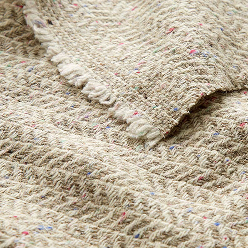 Tissu pour manteau en laine mélangée Chevrons – taupe,  image number 5