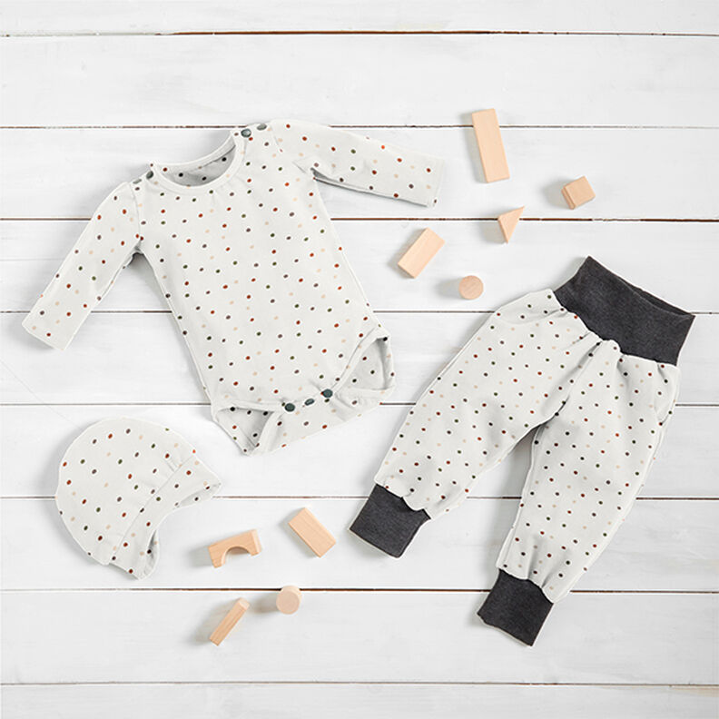 Jersey coton Points multicolores – écru, image number 6