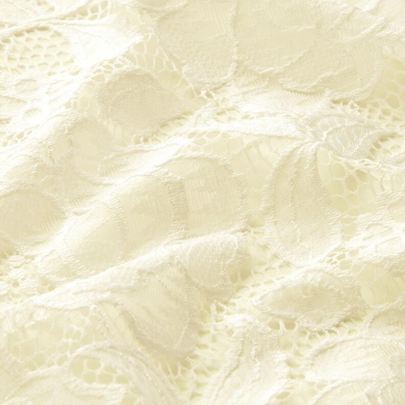 Dentelle élastique Fleurs et feuilles – écru, image number 3