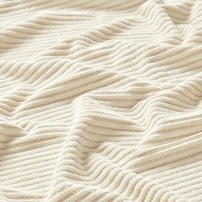 Tissu Nicki Rayures pailletées – beige clair/argent métallisé, 