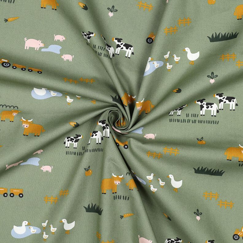 Popeline coton Animaux de la ferme | Poppy Fabrics – pin, image number 3
