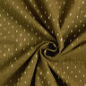 Tissu double gaze de coton Imprimé feuille Carreaux – olive foncé/or,  thumbnail number 4