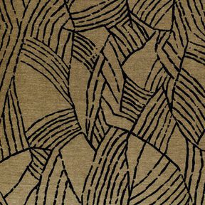 Jersey romanite Feuilles abstraites – olive foncé/noir, 