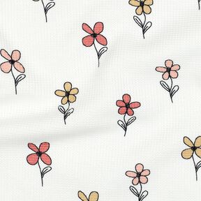Jersey gaufré Fleurs | Poppy Fabrics – ivoire/abricot, 