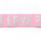 Ruban élastique Love [ 4,7 cm ] – rose/argent,  thumbnail number 1