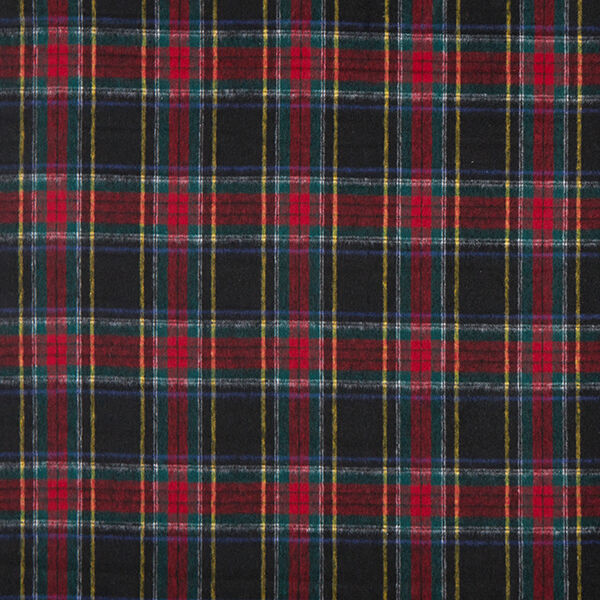 Tissu manteau en tartan en laine vierge mélangée – noir/rouge,  image number 1