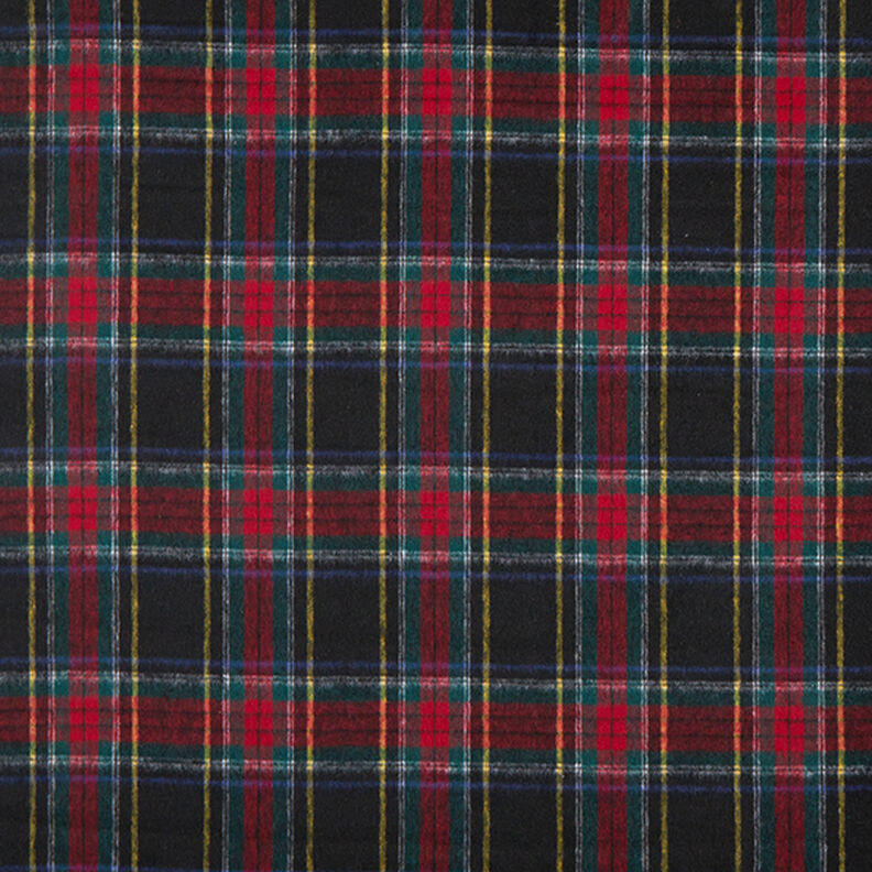 Tissu manteau en tartan en laine vierge mélangée – noir/rouge,  image number 1