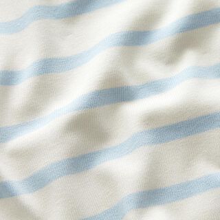 Jersey coton rayures horizontales – blanc/bleu clair, 