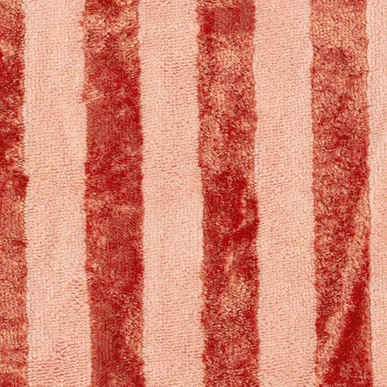 Tissu éponge Bambou Larges rayures – rouge/homard,  image number 1