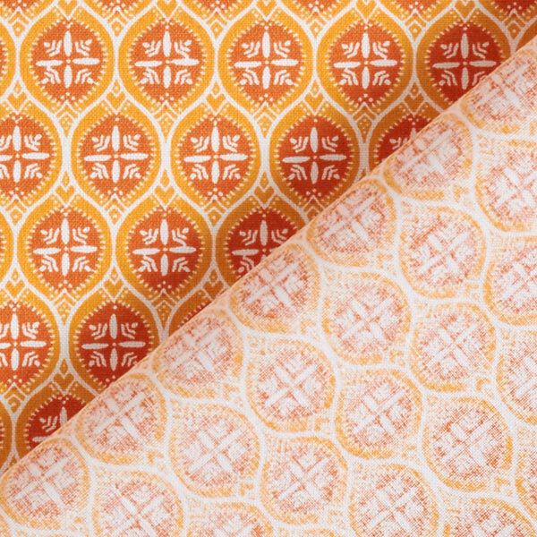 Cretonne de coton ornements de carreaux – orange/jaune orangé, image number 4