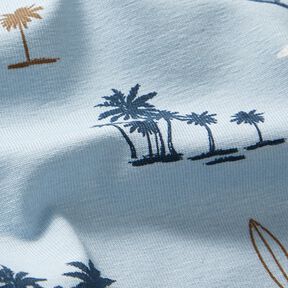 Jersey coton Sentiment d'Hawaï – bleu argenté, 