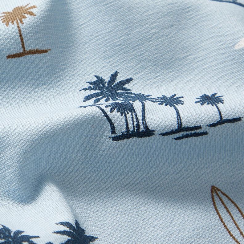 Jersey coton Sentiment d'Hawaï – bleu argenté,  image number 2