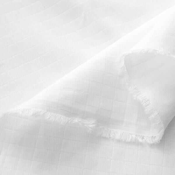 Tissu double gaze de coton Carreaux Double face – blanc,  image number 3