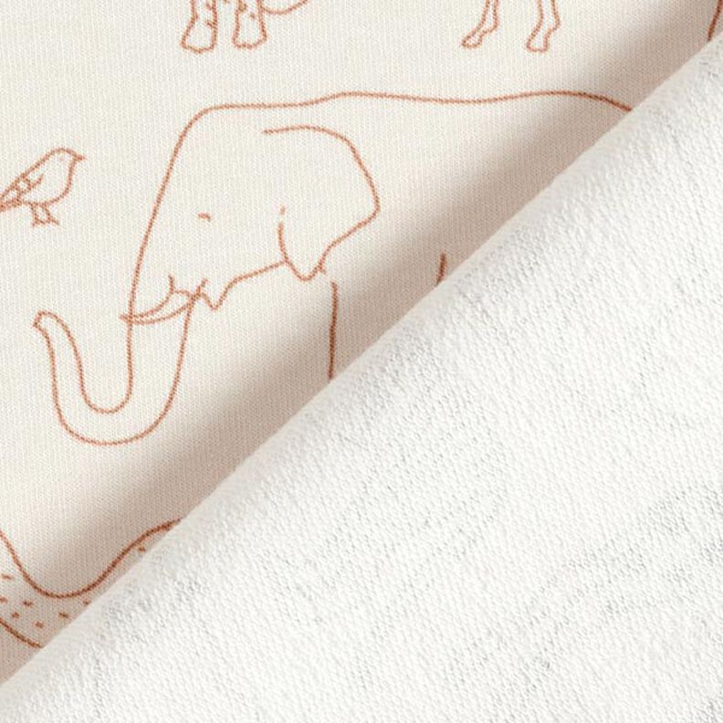 French Terry Sweat d’été Animaux de safari en dessin – beige clair,  image number 5