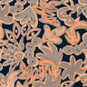Jersey viscose Fleurs peintes – bleu nuit/orange pêche,  thumbnail number 1